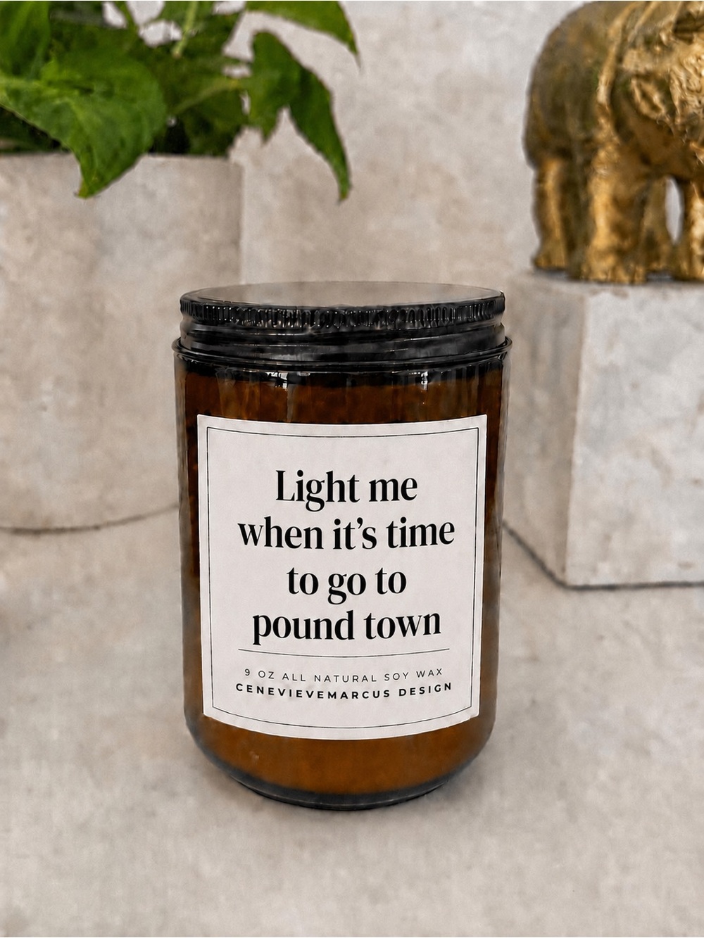“Light Me When It’s Time to Go to Pound Town” 9 oz Soy Candle